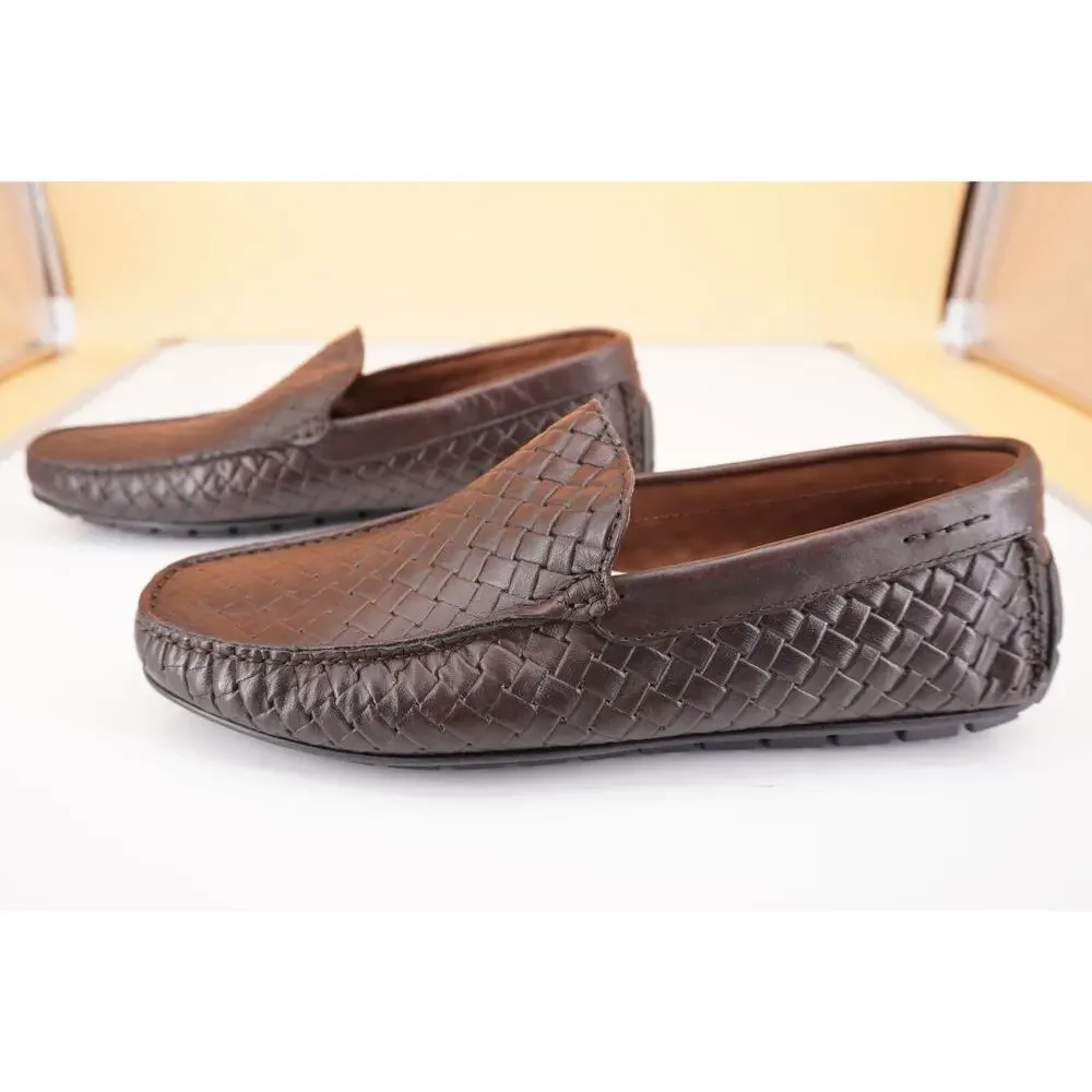 To Boot New York Bahama Dark Brown Leather Woven Men's loafers Size 9 Driver